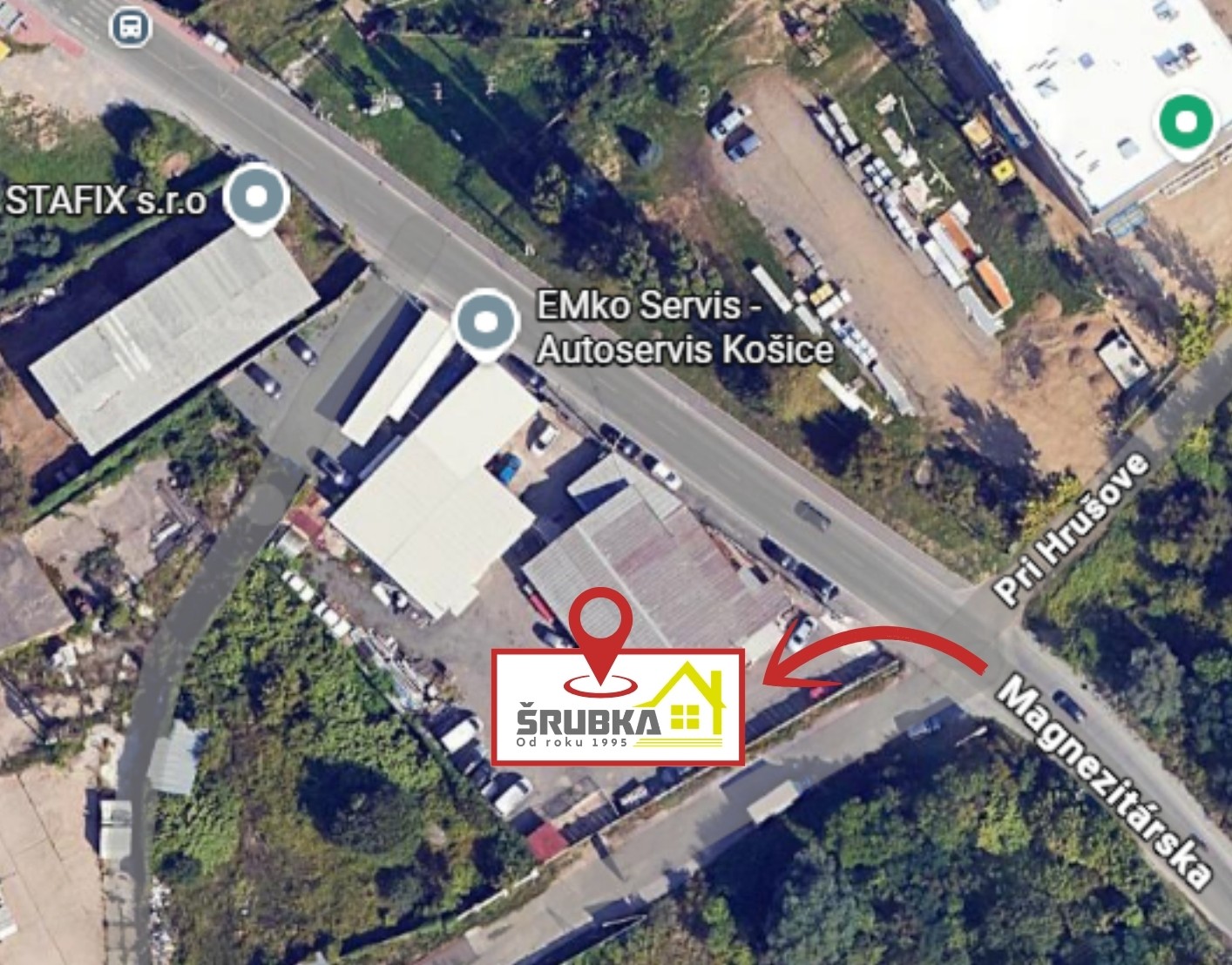 nová adresa Magnezitarska 11/A, Kosice - ŠRUBKA, s.r.o.
